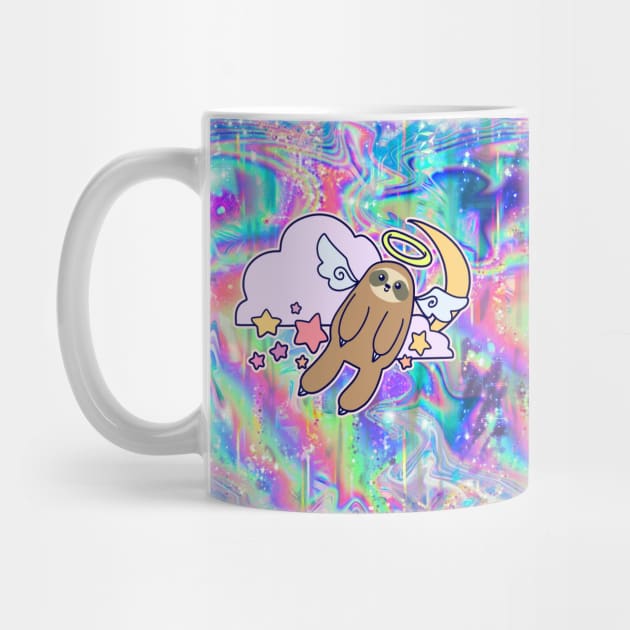 Moon Angel Sloth Rainbow Holographic by saradaboru